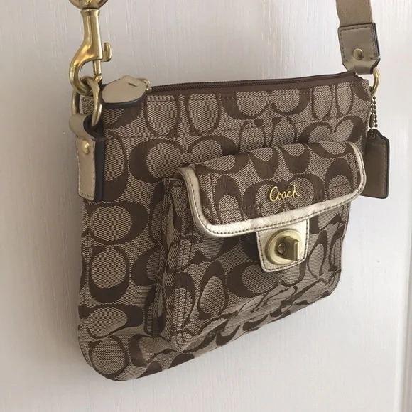 Coach Brown / Tan Signature Crossbody Bag - Picture 4 of 13